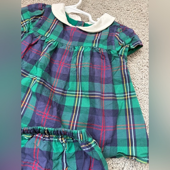 Janie and Jack Baby Girl Green Plaid Set 12-18 months - Picture 5 of 5